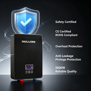 Chauffe-eau électrique instantané 5500W, classe <span class=keywords><strong>d</strong></span>'efficacité énergétique, commande tactile, <span class=keywords><strong>chauffage</strong></span> rapide intelligent, autoportant, IPX4, pour extérieur et usage domestique - Product Image 6
