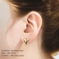 Boucles d'oreilles clous en acier inoxydable EMANCO, style hip-hop classique, plaqué or 14 carats, cadeau pour femme, bijoux en gros, dropshipping