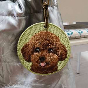 Porte-clés en alliage de zinc 3D personnalisé brodé, écologique, de haute qualité, nouveau produit, avec logo chat, chien, fruit, cochon, cadeau promotionnel en gros - Product Image 1