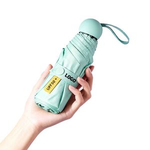 Parapluie pliant personnel Jx395 5 plis, personnalisé, portable, résistant aux UV, mini parapluie pliable à la main avec logo - Product Image 1