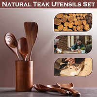 Ensemble de cuisine en bois de haute qualité, antiadhésif, léger, résistant à la chaleur, durable, écologique, sans danger pour les aliments, lavage à la main