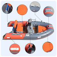 Bateau pneumatique rigide à grande vitesse certifié CE de 3,3 m avec moteur de 20 CV, en PVC léger, idéal pour la pêche et les loisirs