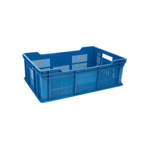 Caja de Plástico Plegable y Reciclable KP 210, Totalmente Perforada, Resistente, Apilable, para Almacenamiento Industrial, Uso Agrícola y de Cosecha - Product Image 1