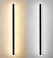 Lampes murales LED extérieures à bande longue 30~240cm, appliques murales de jardin IP65, éclairage mural linéaire à angle de faisceau de 360°