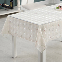 Nappe de table carrée rétro RNPT en EVA imprimée, motif vintage, imperméable et résistante aux taches pour table à manger