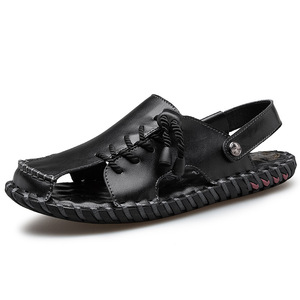 Sandalias de Verano para Hombre, Juveniles, para Exteriores, con Suela de Goma, Forro de Cuero Genuino, Transpirables, Estilo Baotou, Casuales, para Playa - Product Image 3
