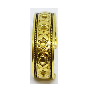 Vintage 1990 Arkansas Victorian Muslim Snake Shape tribal <b>copper</b> wristband Bracelet Gold Matte Finish Stone <b>Bangle</b> Jewelry - Product Image 6