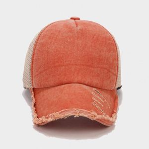 BSCI Factory Wholesale Blank Distressed 5 Panels Mesh Baseball Caps Custom Trucker Hats - Product Image 3