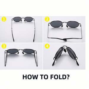 Gafas de Sol Plegables Redondas de Metal con Protección UV400 para Conducir, Polarizadas, para Hombre y Mujer, Moda 2023 - Product Image 3