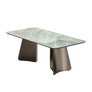 Muebles de lujo personalizados piedra verde claro elegante comedor Mesa de Piedra de mármol natural muebles de piedra de primera calidad para <span class=keywords><strong>hotel</strong></span> y hogar - Product Image 6