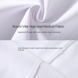 เสื้อกาวน์แพทย์สีขาวแขนสั้นสำหรับผู้หญิงและผู้ชาย เสื้อกาวน์ร้านขายยา ร้านขายสัตว์เลี้ยง ชุดทำงานเสริมสวย เสื้อกาวน์แล็บสีขาว ชุดยูนิฟอร์มโรงพยาบาล - Product Image 6