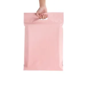 Таможня напечатала розовый Биоразлагаемые Pbat фабрики по производству кукурузного крахмала материал конвертов polymailer доставка пересылая Курьерская сумка с ручкой