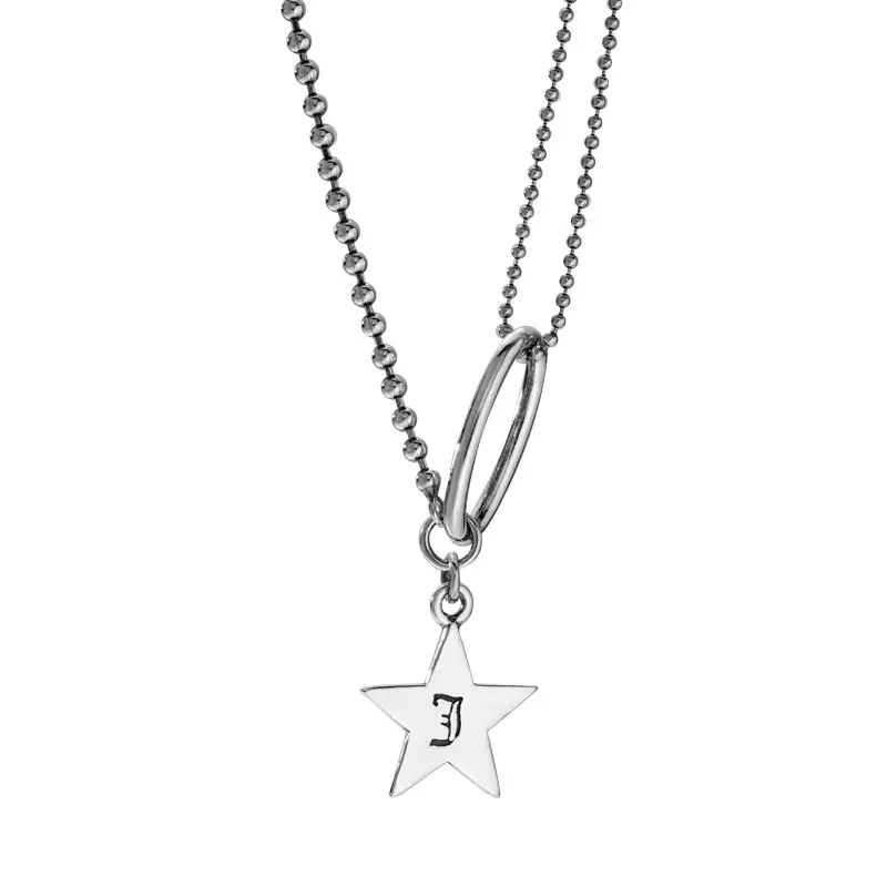 ANENJERY Vintage Jewelry Star Pendant Thai Silver Necklace For Women Men Couple Necklace