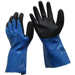 Chemikalien-Säuren- und Ölentfernte nitrilbeschichtete PVC-Handschuhe
