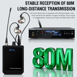 Système de monitoring intra-auriculaire sans fil GOORAI LM210 IEM 6 canaux, émetteur stéréo UHF, bodypack pour musiciens de scène - Product Image 3
