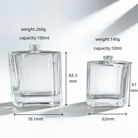 Flacons de parfum de luxe en verre en gros, base épaisse, logo personnalisé, estampage à chaud doré, vaporisateur pompe, tailles 100 ml/50 ml, solutions d'emballage