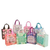 Tas Jinjing Alkitab Ramah Lingkungan, Tahan Lama, Dapat Digunakan Kembali, Bahan PP Non-Woven, Berbagai Desain Motif Bunga, Cocok untuk Hadiah, 65G