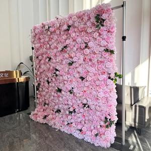 Muro de Flores 5D al por Mayor, Rosas Rosadas, Fábrica OEM, Muro de Flores Rosadas de 8*8 Pies, Decoración para Fiestas y Eventos - Product Image 4