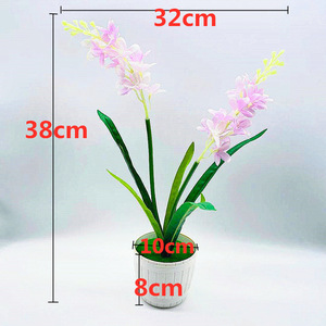 Plante artificielle de jacinthe en pot, mini-plante en tissu et plastique, décoration verte pour la maison, le bureau ou la présentation sur bureau - Product Image 2
