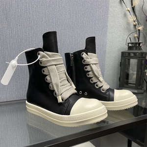 Chaussures <span class=keywords><strong>de</strong></span> skate montantes pour <span class=keywords><strong>homme</strong></span> Owens Designer, chaussures décontractées pour couple, bottines à <span class=keywords><strong>la</strong></span> cheville noires, chaussures tendance streetwear - Product Image 6