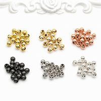Perline Distanziatrici Rotonde Lisce in Lega di Rame da 4/6/8/10mm, Placcate Oro 14K, Multicolore, in Metallo, Sciolte, per Creazione Gioielli Fai da Te e Braccialetti
