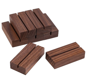 Supports de présentation multifonctionnels modernes en bois de noyer massif sur mesure, porte-cartes de visite pour magasin de détail, café, maison - Product Image 1