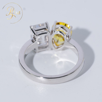Bague de fiançailles en diamant de laboratoire certifié IGI VVS 4,6 carats, couleur émeraude, en argent 925 sur mesure, style Toi et Moi, pour femme.