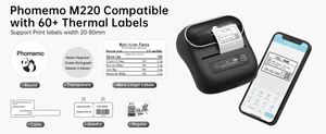 Imprimante d'étiquettes thermique <span class=keywords><strong>Phomemo</strong></span> <span class=keywords><strong>M220</strong></span> 58 mm avec Bluetooth pour supermarchés et petites entreprises - Product Image 5