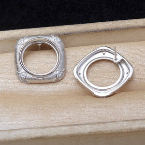 Mabei JG6092 Set DIY Pearl Jewelry Accessory S925 <b>Silver</b> Brushed Ring Empty Holder 16-16.2mm Jewelry Findings 3mm <b>Bead</b> Size - Product Image 4