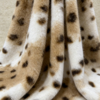Fourrure synthétique longue en peluche imitant la fourrure de renard et de lynx, imprimé léopard