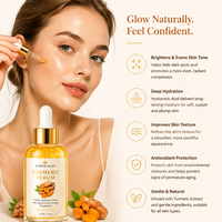 Sérum ETRUN ALISA OEM au curcuma et à la vitamine C, acide hyaluronique pour l'élimination des boutons d'acné, correction des taches brunes, éclaircissement du visage et des yeux