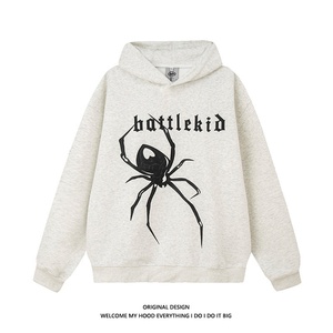 Felpa con Cappuccio Stile Hip Hop Americano Autunno Inverno 2024, Stampa <span class=keywords><strong>Ragno</strong></span> Nero, Tasca con Cappuccio, Vestibilità Ampia per Uomo e Donna, Modello per Coppie - Product Image 3