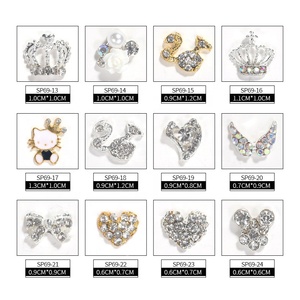 Qianya-diamantes de imitación para uñas, decoración artística de uñas, gato, labios rojos, cabeza de chica, 3D, aleación, diamantes, suministro, 2022 - Product Image 4