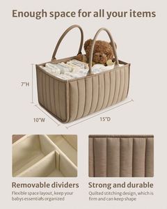 Wholesale Baby Diaper Caddy Organizer Stylish <b>Storage</b> <b>Basket</b> for Newborn Essentials and Diaper Station - Product Image 6