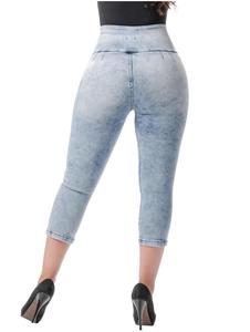 Colombien Butt Lifter Capri Skinny <span class=keywords><strong>Jeans</strong></span> Avec Ceinture Intérieure <span class=keywords><strong>Jeans</strong></span> Taille Haute Avec Super Lipo Spandex Denim Corset À Jambe Droite - Product Image 5