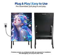 Écran d'affichage LED portable d'intérieur sur pied pour affiches, solution publicitaire mobile pour les entreprises de vente au détail et les expositions