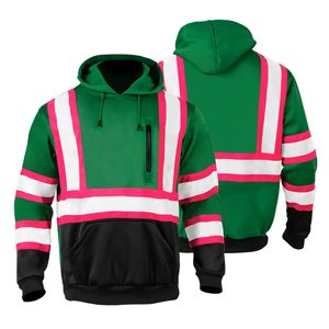 <span class=keywords><strong>Sweat</strong></span>-shirt de sécurité haute visibilité pour <span class=keywords><strong>homme</strong></span> ANSI <span class=keywords><strong>classe</strong></span> 3 polaire 1/4 fermeture éclair avec bas noir pull-over - Product Image 1