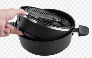 Nouveau modèle 2025 Appareil de cuisine électrique domestique 8 personnes, Grande <span class=keywords><strong>friteuse</strong></span> wok antiadhésive noire, Plateau de fusion pour <span class=keywords><strong>fondue</strong></span> au fromage - Product Image 4