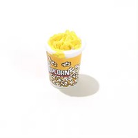 Artisanat cuisine occidentale 3d miniature famille seau pop-corn résine breloques cabochons