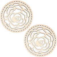 Lot de 2 bases de panier en bois naturel poli de 140 mm pour crochet, fournitures de tissage artisanal DIY, décoration murale pour la maison