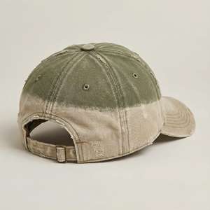 Gorra de Béisbol de Algodón Vintage Lavado con Bordado de 6 Paneles, Visera Curva Ajustable Bicolor, Unisex, Estilo Deportivo Urbano para Uso Casual - Product Image 4