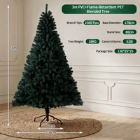 Sapin de Noël Artificiel Multi-tailles Pointu en PVC + Matériau Ignifuge pour Hôtels, Centres Commerciaux et Décoration de Vitrines