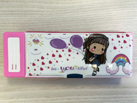 Étui à crayons en plastique pop-out AMZWOK avec compartiments personnalisables, organisateur compatible avec les calculatrices pour les filles et les étudiantes