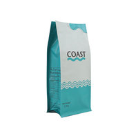 Sacs d'emballage pour café à fond plat avec valve et fermeture éclair, personnalisables avec logo imprimé, recyclables, 100g, 125g, 250g, 500g, qualité supérieure