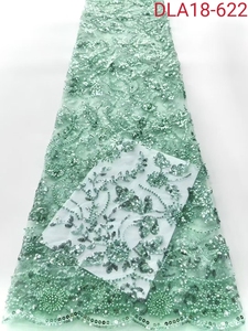 Hot bán 2025 màu tím phụ nữ Wedding party Bead <span class=keywords><strong>Sequins</strong></span> Ren Vải thêu đẹp lưới hạt vải - Product Image 4