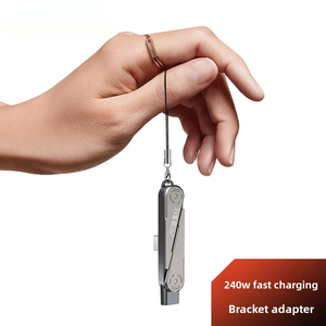 <span class=keywords><strong>Adaptateur</strong></span> de charge rapide USB-C haute puissance 240W avec support de té<span class=keywords><strong>l</strong></span>éphone en alliage de zinc, câble de synchronisation de données 2-en-1 Type-C/<span class=keywords><strong>Lightning</strong></span> tressé durable - Product Image 6