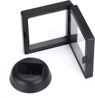 Aigao PE-Folien-Schwebedisplay-Box, Kunststoff-Schmuckaufbewahrungsbox mit transparentem Fenster, 3D-Schwebrahmen für Ringpräsentation
