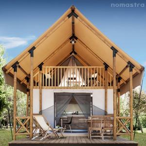 Tenda Safari a doppio strato con due camere da letto cucina e bagno per tutti i terreni <span class=keywords><strong>Glamping</strong></span> <span class=keywords><strong>resort</strong></span> doppio balcone tende <span class=keywords><strong>Glamping</strong></span> - Product Image 4