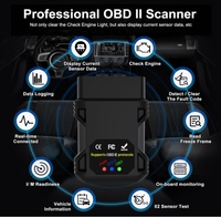 Herramienta de Diagnóstico para Coche OBD II Bluetooth 5.0 para Android/IOS Windows Lector de Códigos Escáner OBD2 ELM327 V1.5