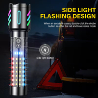 Portable IP67 Étanche Zoomable Lampe De Poche De Poche Banque D'alimentation D'urgence 5Modes USB Torche Rechargeable Avec Voyants D'avertissement